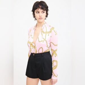 Versace gold chain print bodysuit size 40